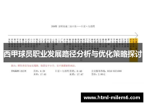 西甲球员职业发展路径分析与优化策略探讨
